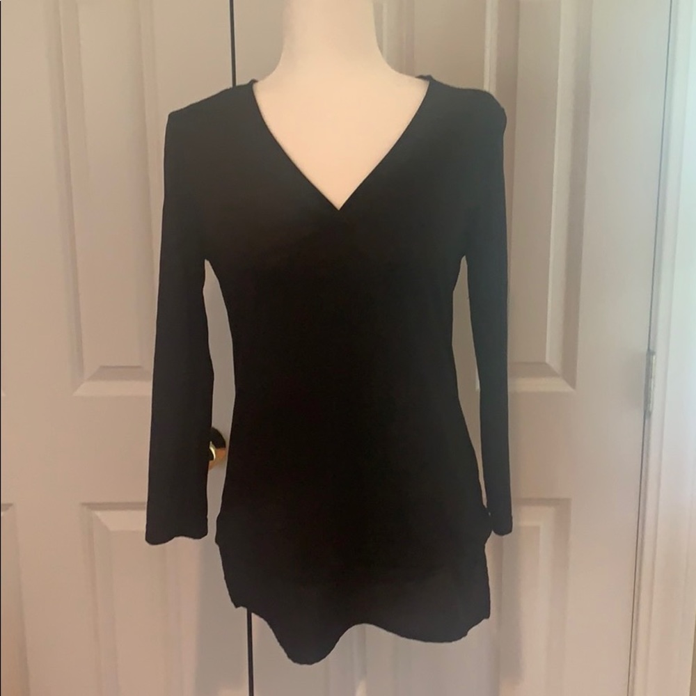 Calvin Klein Mixed Media Black Top